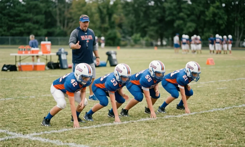 football blocking drills for beginners stance and hand placement