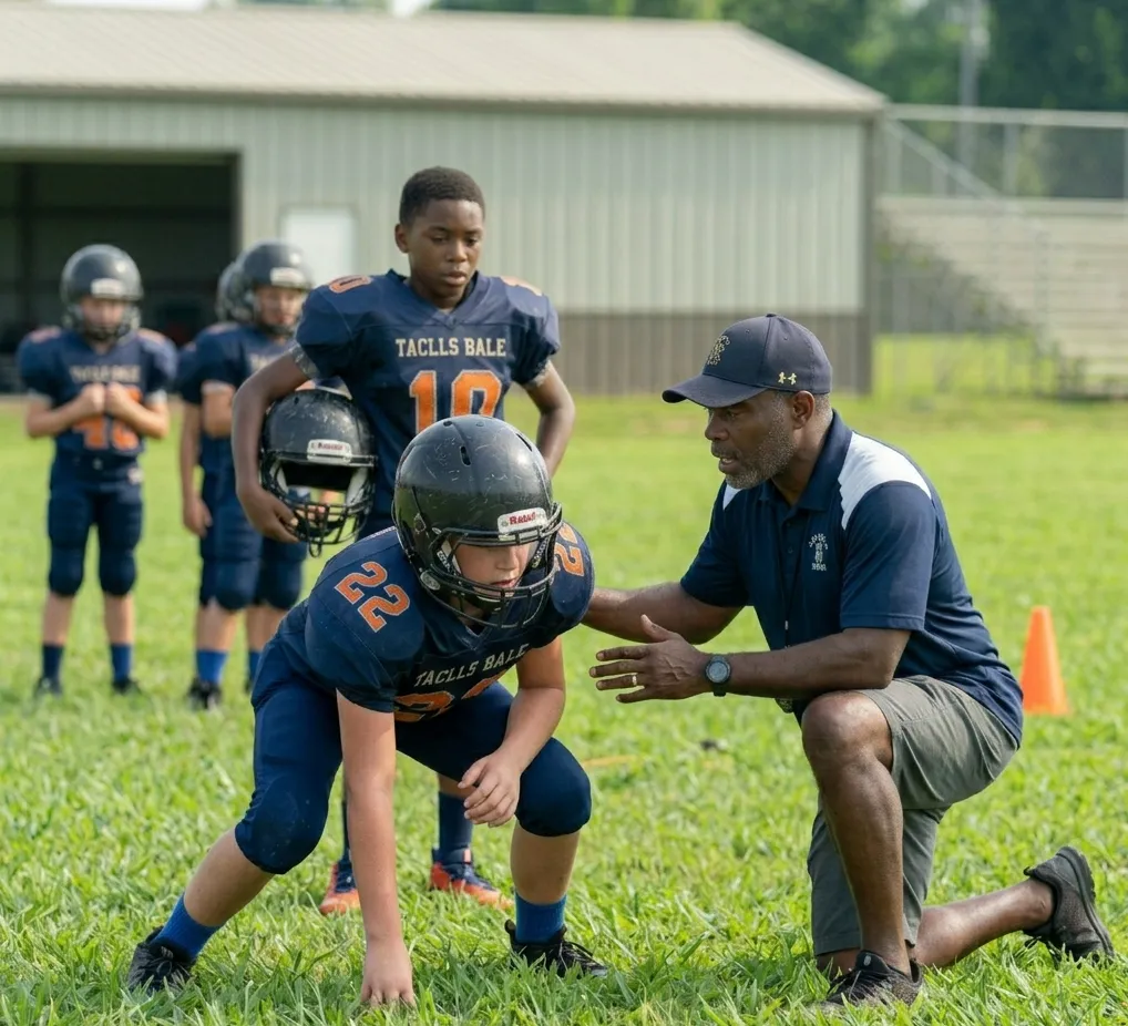 football fundamentals stance drill for beginners