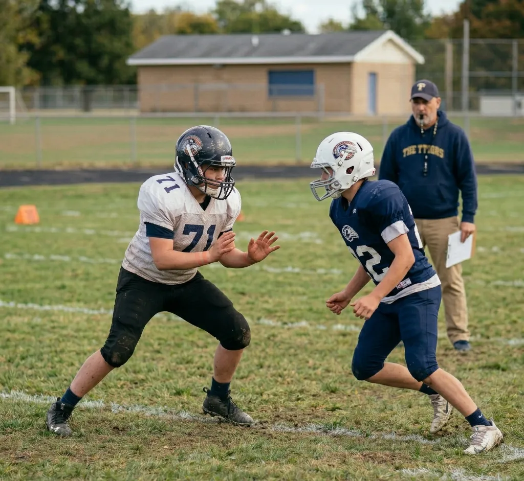 football mirror drill blocking footwork beginners
