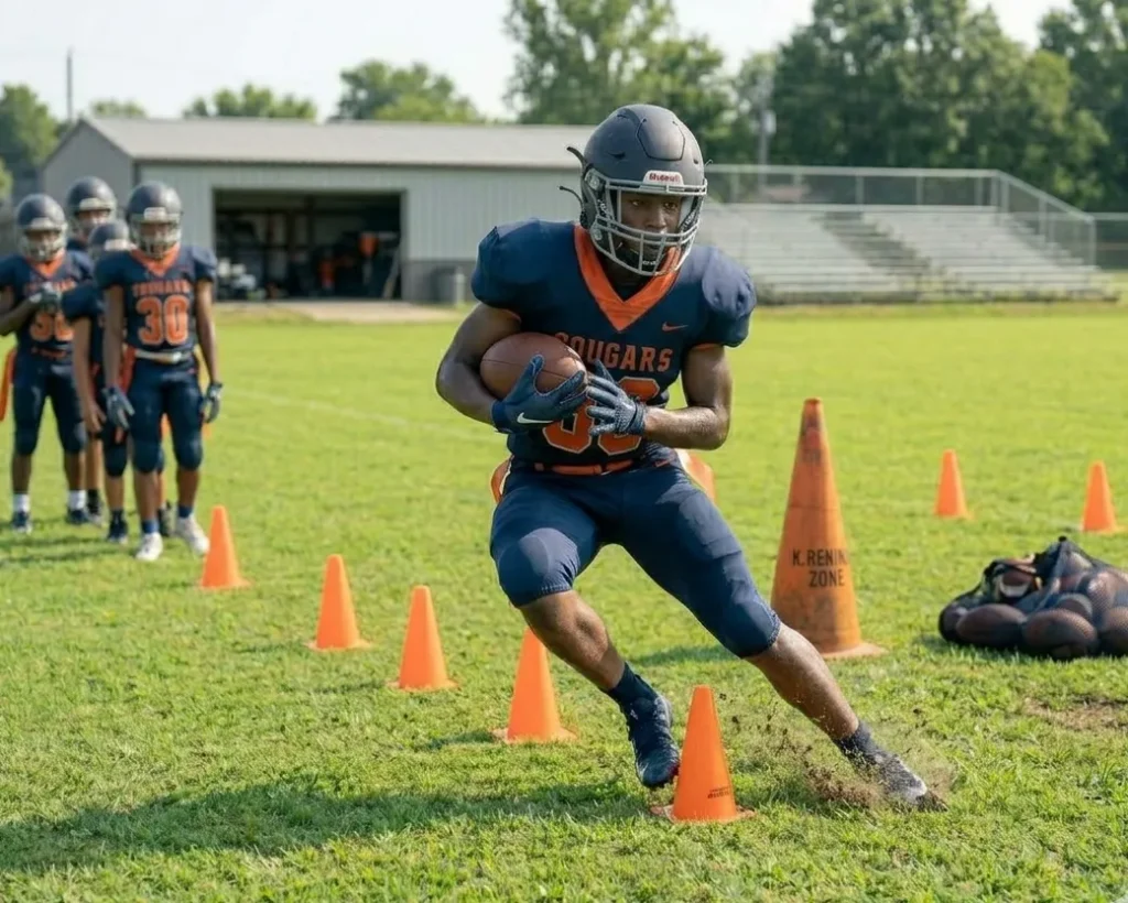 running back football drills footwork training