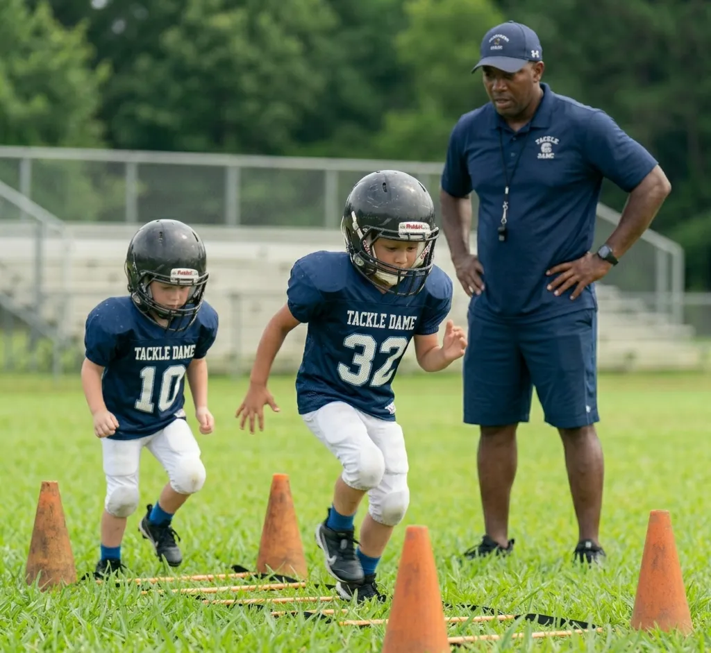 football agility ladder drill kids ages 6-8 improving footwork