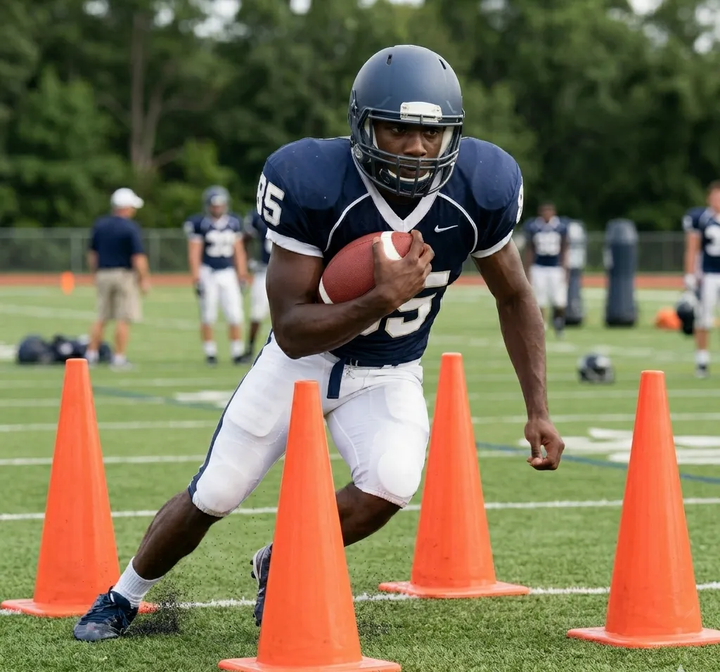 ball protection cone drill football turning with ball control