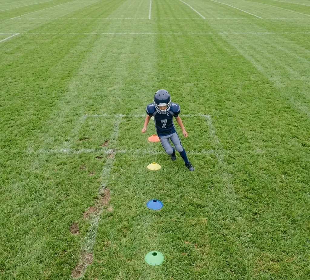 cone control drill setup aerial view for beginners