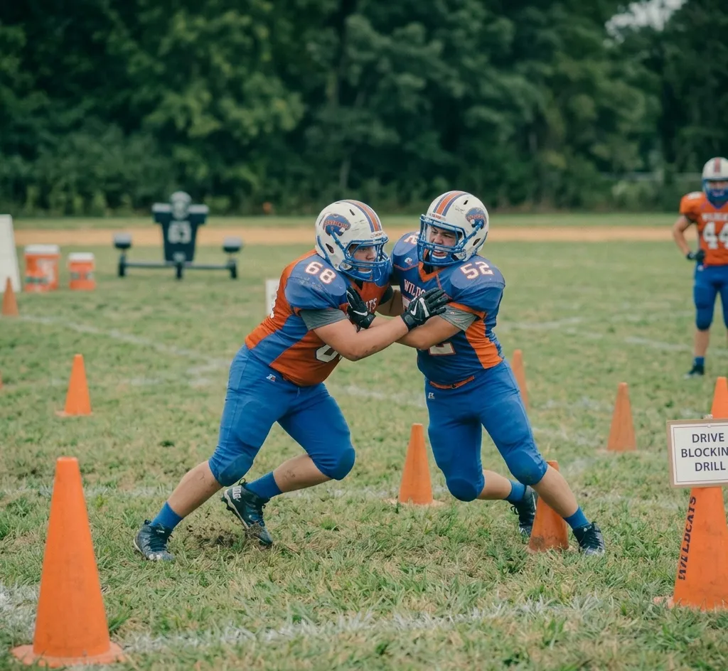football drive blocking drill for beginners power and movement