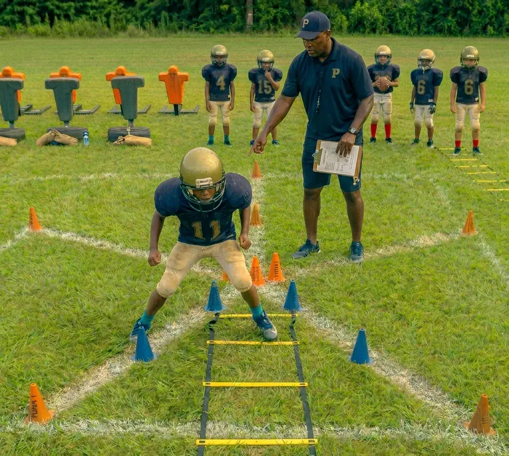 football ladder drill one foot in each quick feet training