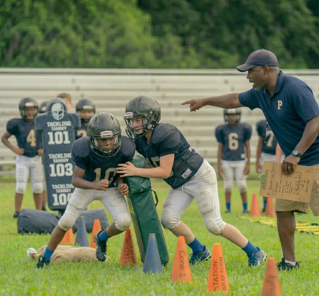 youth football tackling practice plan drills