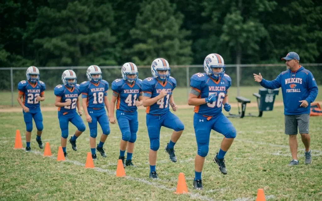 Football Warmup Drills Before Practice for Beginners (10-Minute Routine) football warmup drills before practice with youth players doing dynamic warmup