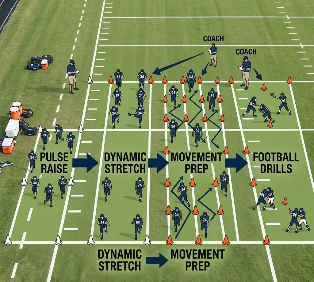 football warm up flow steps for beginners