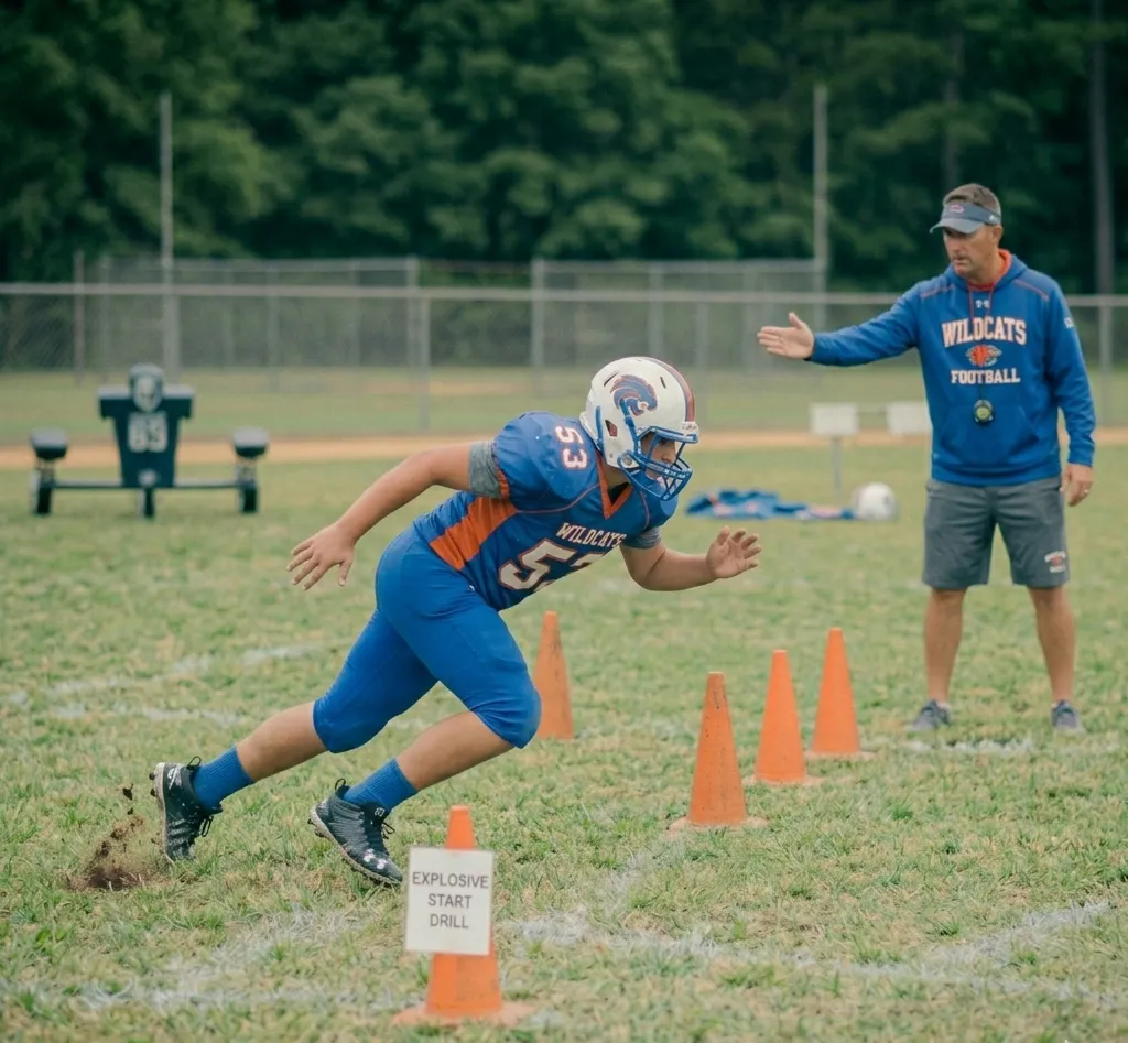 football get off drill for beginners quick first step