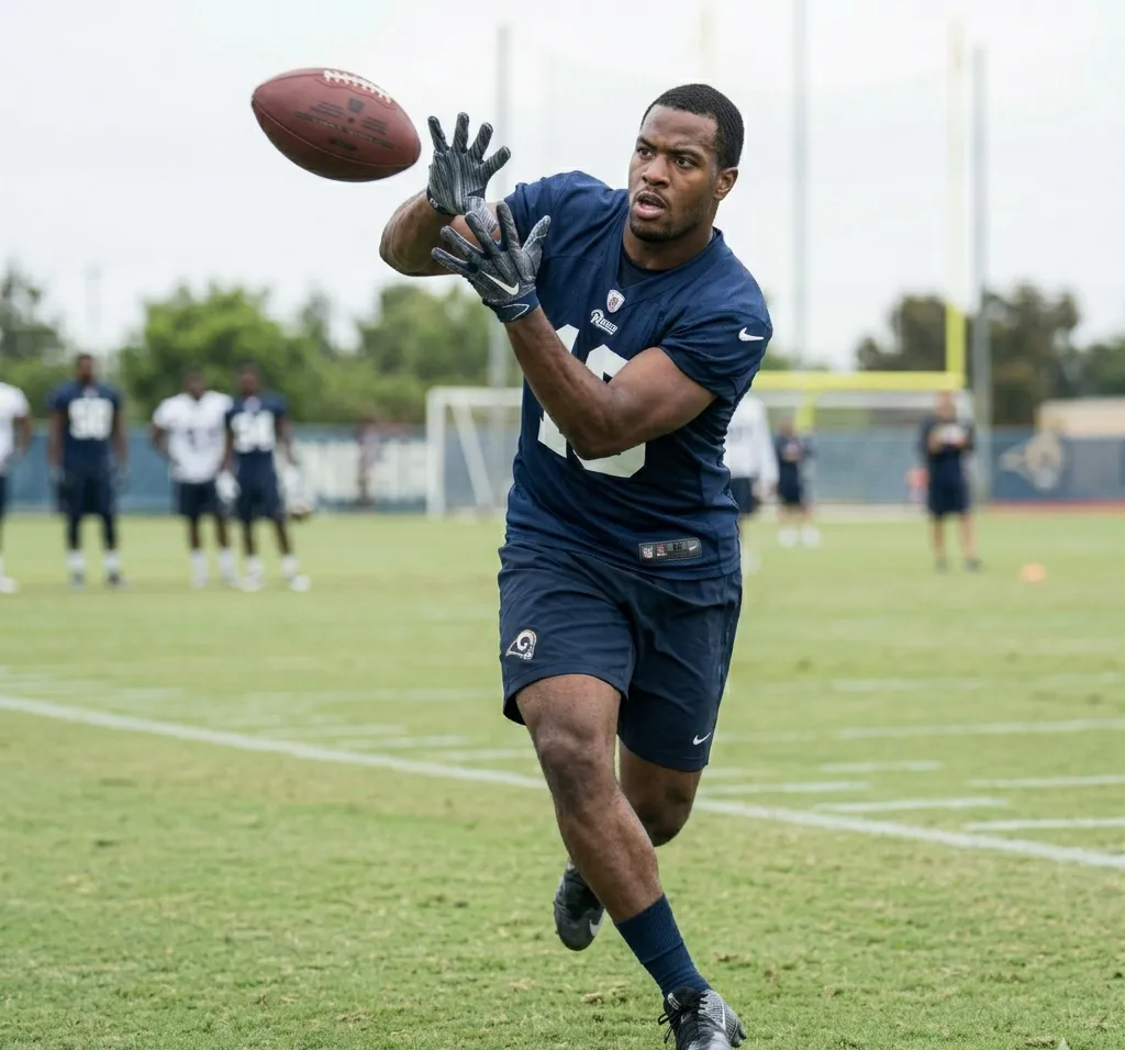 wide receiver over the shoulder catch drill deep pass training