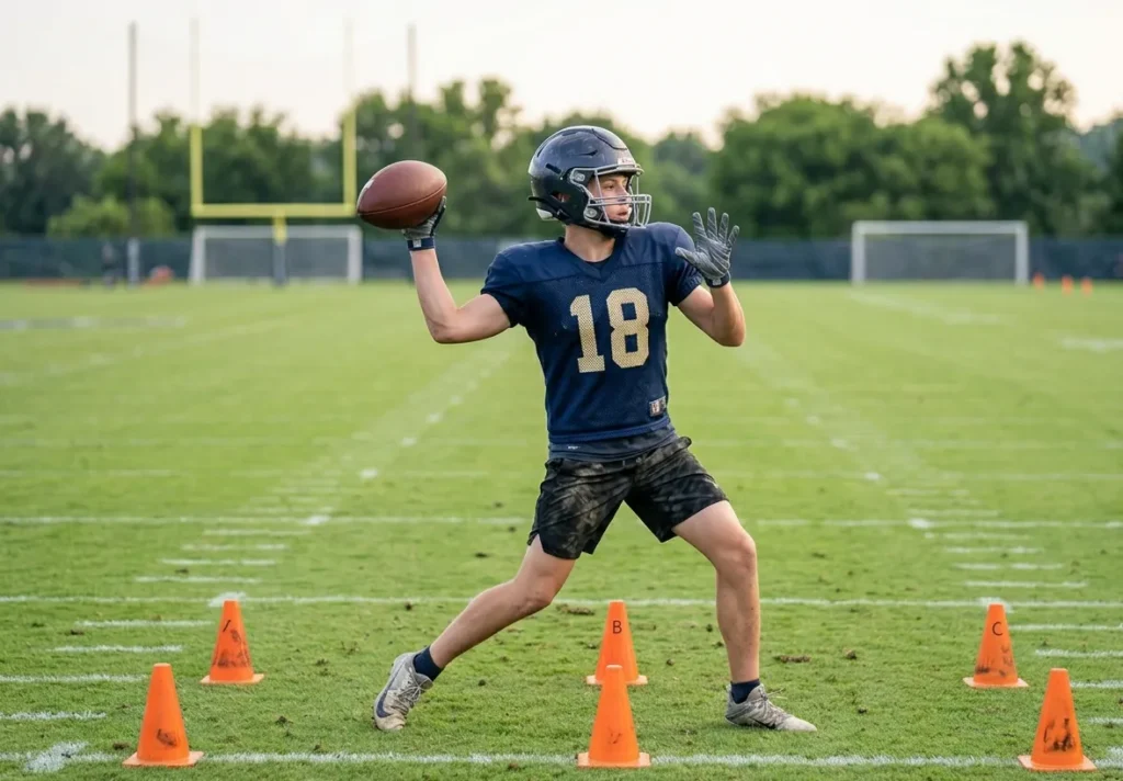 passing and throwing drills for football quarterback training
