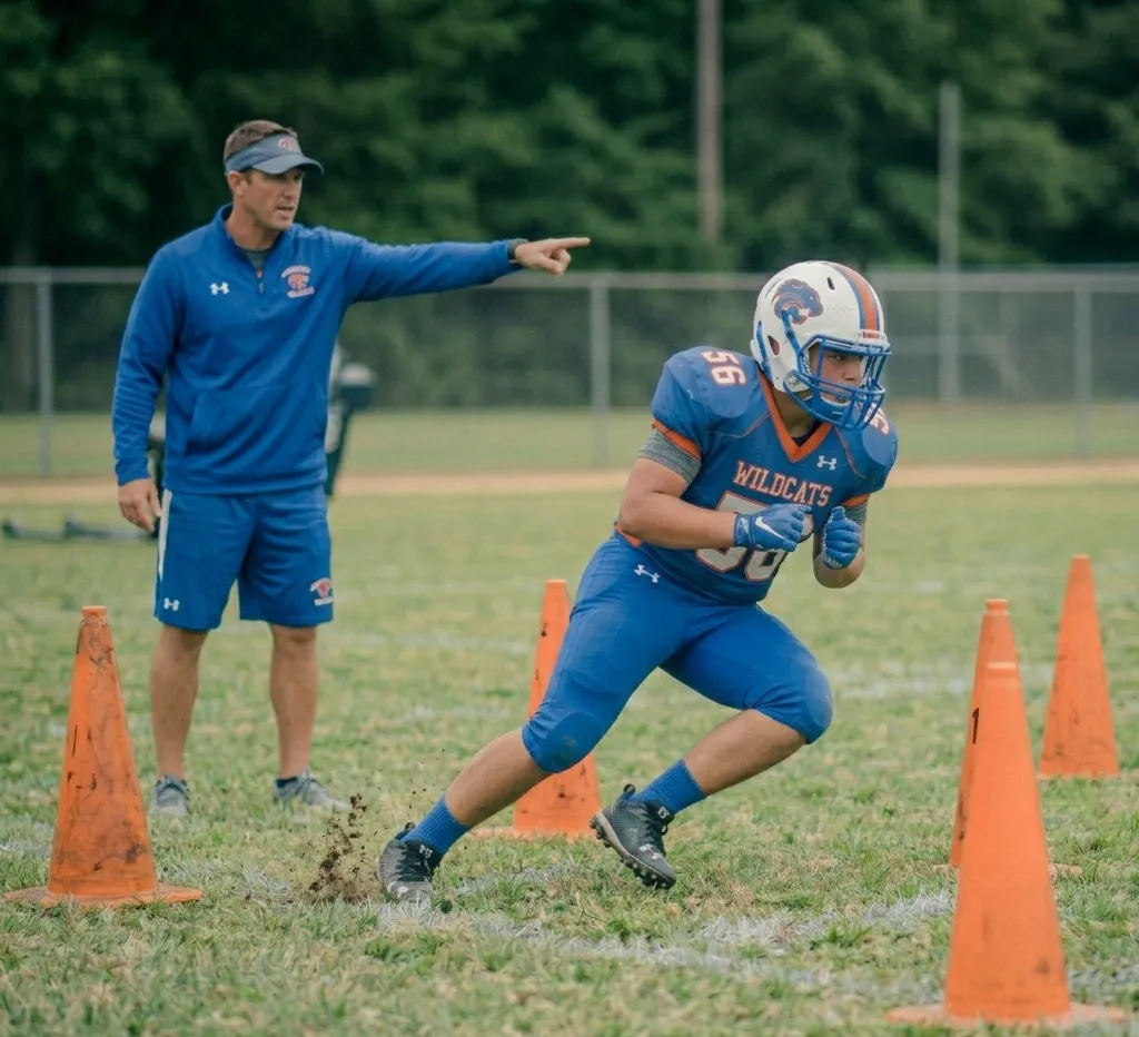 reaction drill football warmup before practice