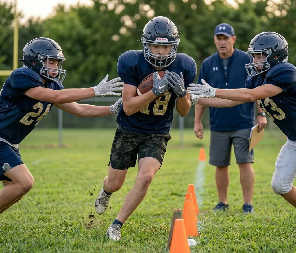 running back ball security drill youth football