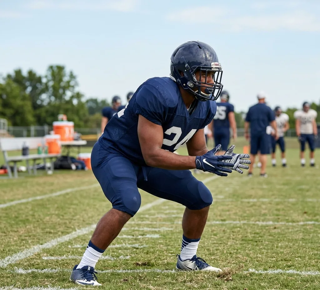 running back stance position football beginner