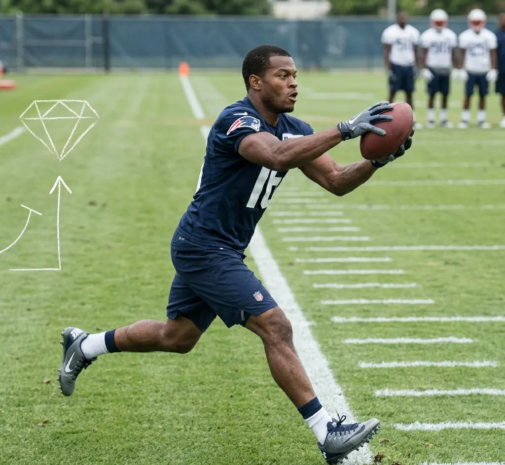 sideline toe tap catch football drill receiver feet in bounds