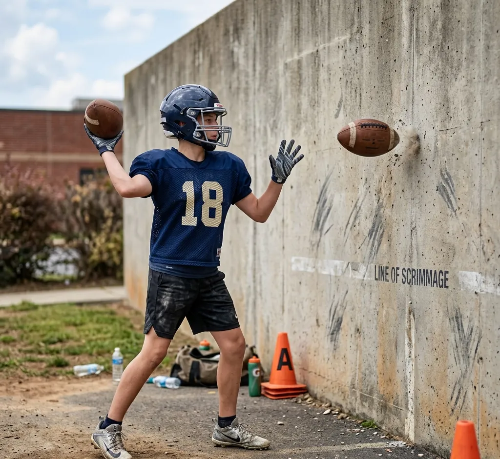 wide receiver wall catch drill solo training football