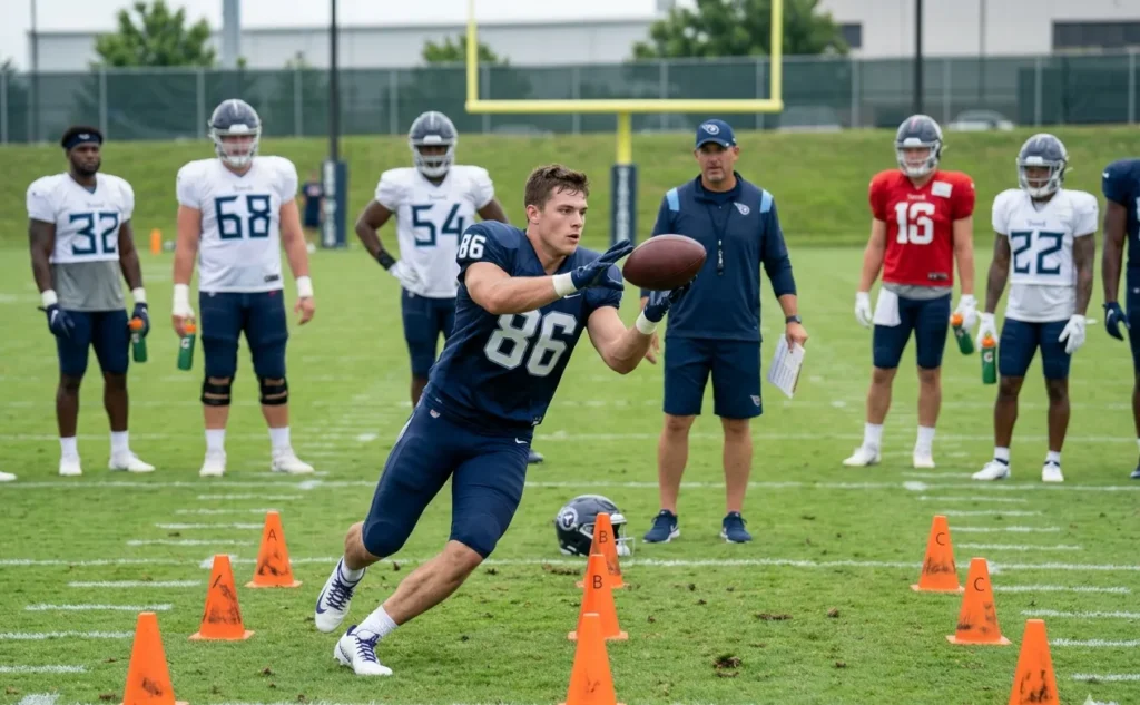wide receiver drills for beginners catching football during practice