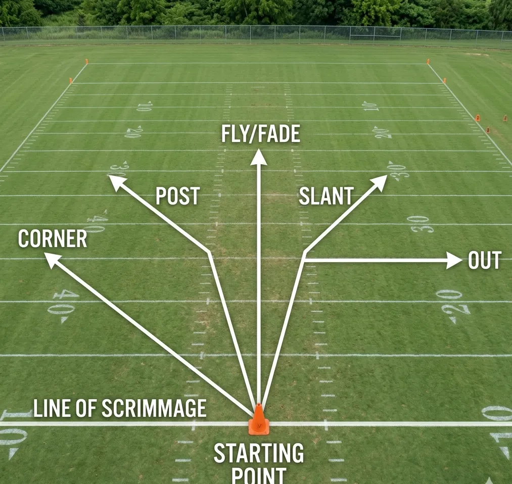 wide receiver route tree diagram for beginners football routes